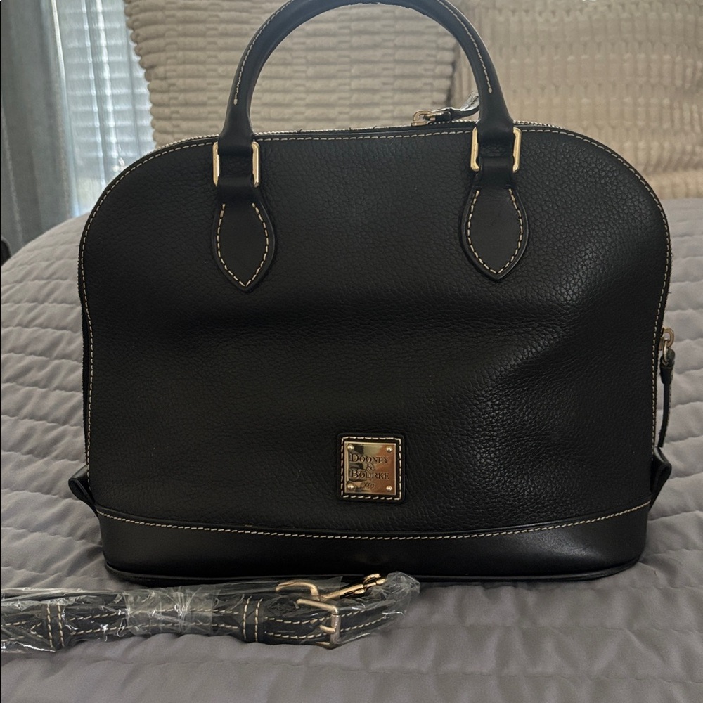 Dooney & Bourke Black Pebble Leather Satchel